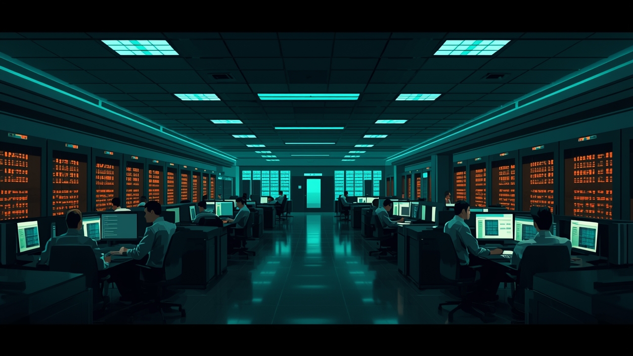 Technicians manage DNS transfers at a network hub